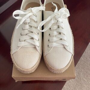 Bonnibel White Canvas Espadrille Shoes
